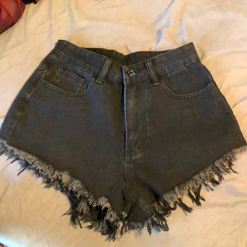 Black Flame Jean shorts